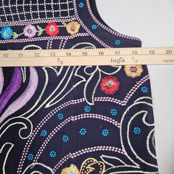 Maeve Anthropologie Shift Dress 8 Kira Floral Embroidered Sleeveless Tunic Lined - Picture 5 of 15